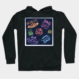 Colorful Fathers Day Text Hoodie